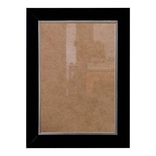 Moldura Personalizada Laqueada Gesso com Filete Prata para Quadros e Fotos com Fundo MDF e Vidro - 3x1,5