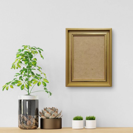 Moldura Personalizada Micro Metalizada para Quadros e Fotos com Fundo MDF - 3,4x2,1