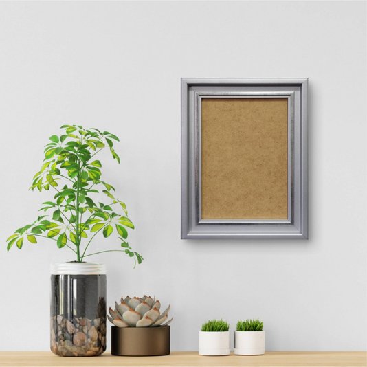 Moldura Personalizada Micro Metalizada para Quadros e Fotos com Fundo MDF - 3,4x2,1