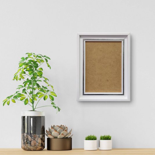 Moldura Personalizada Micro Metalizada para Quadros e Fotos com Fundo MDF - 3,4x2,1
