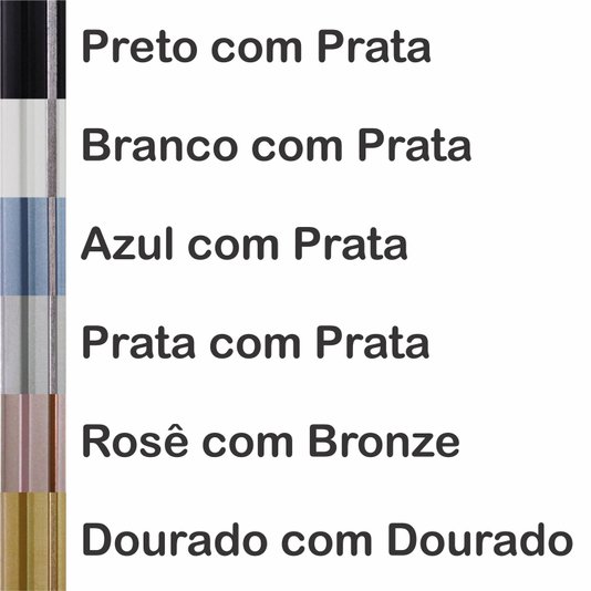 Moldura Personalizada Micro Metalizada para Quadros e Fotos com Fundo MDF - 3,4x2,1