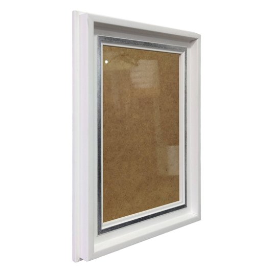 Moldura Personalizada Micro Metalizada para Quadros e Fotos com Fundo MDF e Acetato - 3,4x2,1