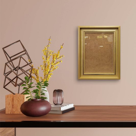 Moldura Personalizada Micro Metalizada para Quadros e Fotos com Fundo MDF e Vidro - 3,4x2,1