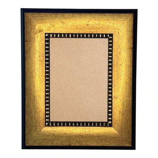 Moldura Personalizada Pátina Escovada com Bead & Reel para Quadros e Fotos com Fundo Mdf - 1,6x6,8