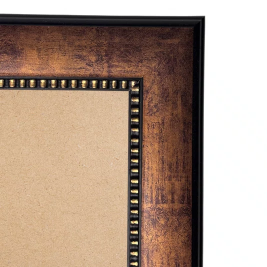 Moldura Personalizada Pátina Escovada com Bead & Reel para Quadros e Fotos com Fundo Mdf - 1,6x6,8