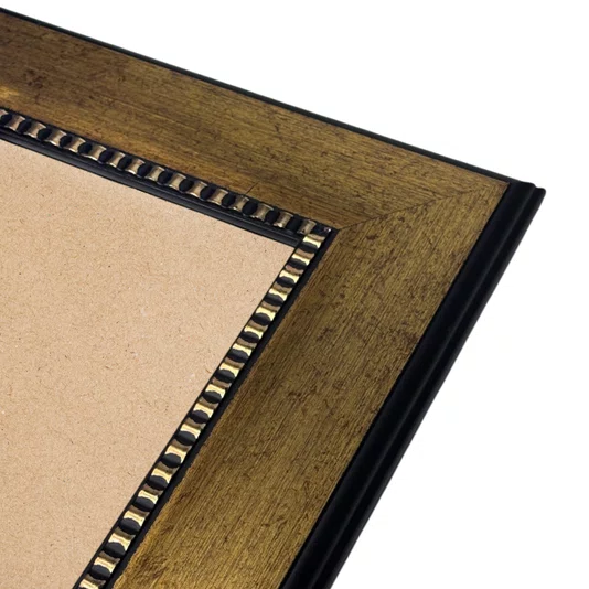 Moldura Personalizada Pátina Escovada com Bead & Reel para Quadros e Fotos com Fundo Mdf - 1,6x6,8