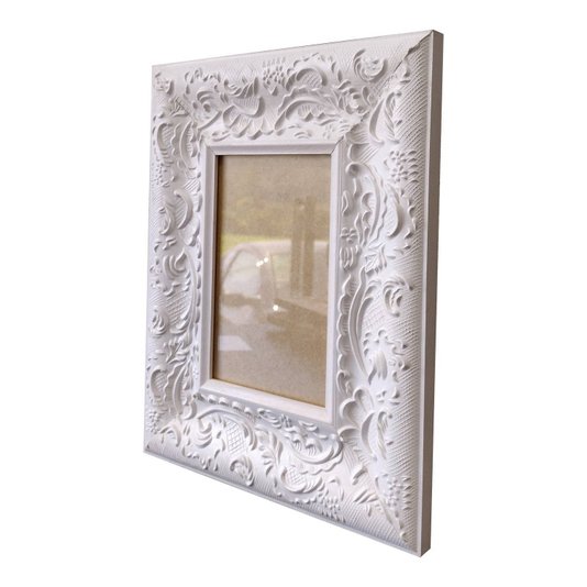 Moldura Personalizada Provençal com Gravação para Quadros e Fotos com Fundo MDF e Vidro - 6x1,5