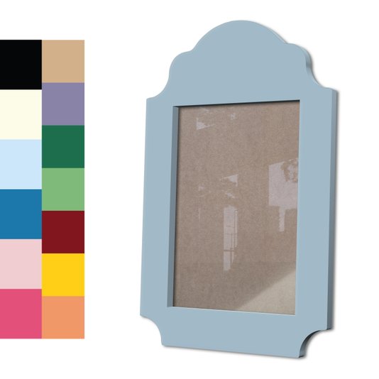 Moldura Provençal Colorida Em Mdf 6 mm Para Quadros Decorativos Com Fundo MDF e Acetato