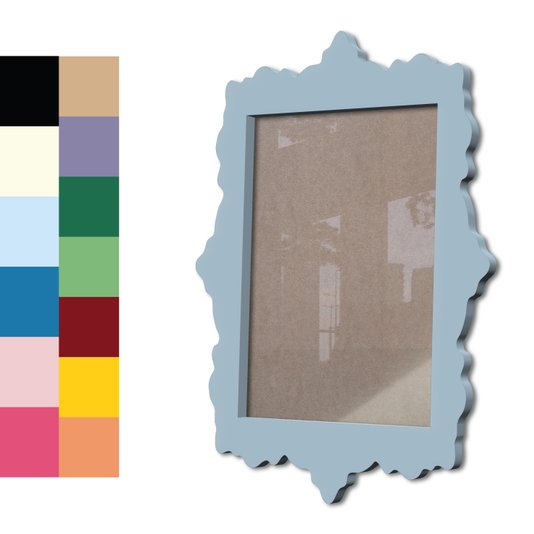 Moldura Provençal Colorida Em Mdf 6 mm Para Quadros Decorativos Com Fundo MDF e Acetato