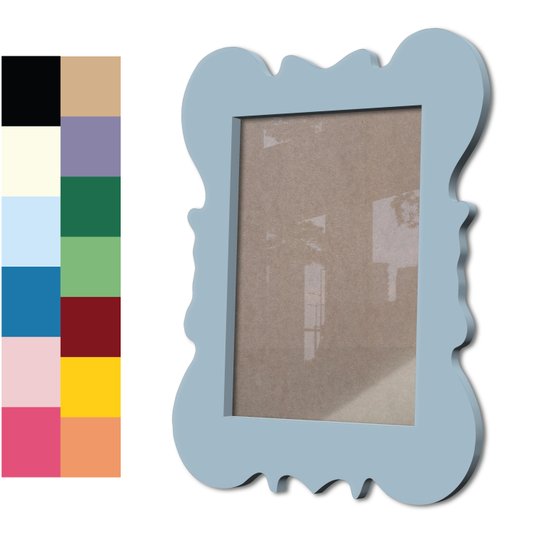 Moldura Provençal Colorida Em Mdf 6 mm Para Quadros Decorativos Com Fundo MDF e Acetato