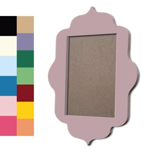 Moldura Provençal Colorida Em MDF 6mm Para Quadros Decorativos Com Fundo MDF