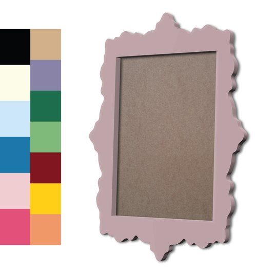 Moldura Provençal Colorida Em MDF 6mm Para Quadros Decorativos Com Fundo MDF