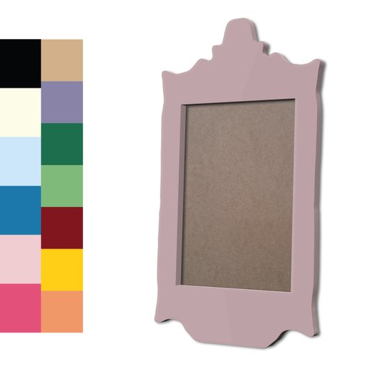Moldura Provençal Colorida Em MDF 6mm Para Quadros Decorativos Com Fundo MDF
