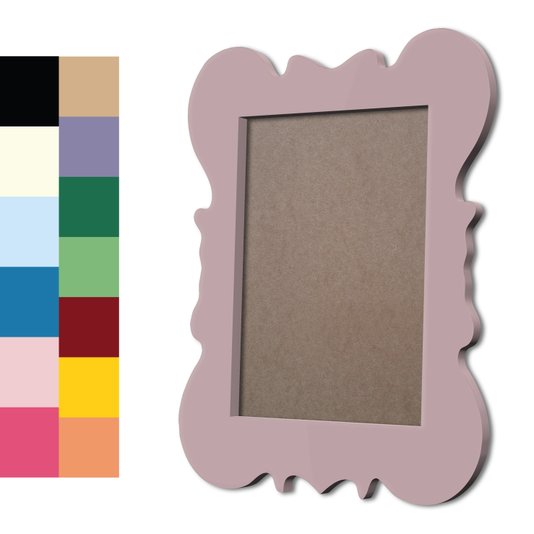 Moldura Provençal Colorida Em MDF 6mm Para Quadros Decorativos Com Fundo MDF