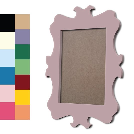 Moldura Provençal Colorida Em MDF 6mm Para Quadros Decorativos Com Fundo MDF