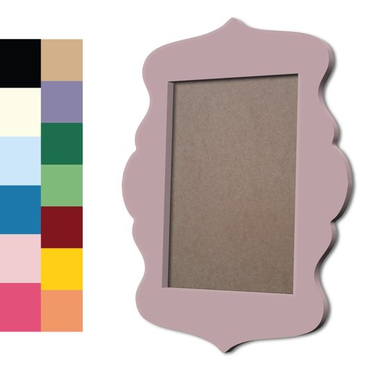 Moldura Provençal Colorida Em MDF 6mm Para Quadros Decorativos Com Fundo MDF