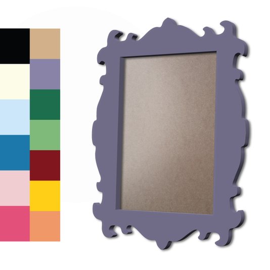 Moldura Provençal Colorida Em MDF 6mm Para Quadros Decorativos Com Fundo MDF e PVC Antirreflexo