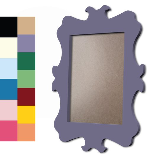 Moldura Provençal Colorida Em MDF 6mm Para Quadros Decorativos Com Fundo MDF e PVC Antirreflexo