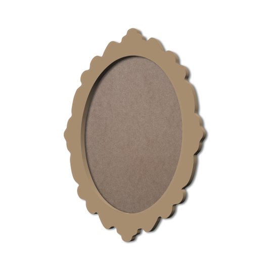 Moldura Provençal Colorida Oval em MDF 6mm Para Quadros Decorativos Com Fundo MDF