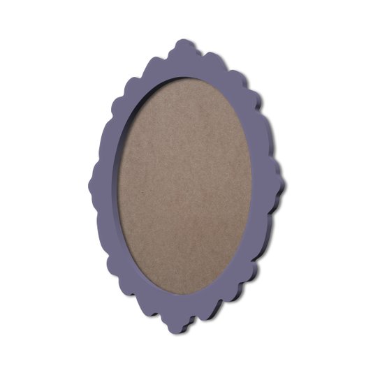 Moldura Provençal Colorida Oval em MDF 6mm Para Quadros Decorativos Com Fundo MDF