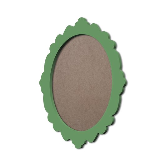 Moldura Provençal Colorida Oval em MDF 6mm Para Quadros Decorativos Com Fundo MDF