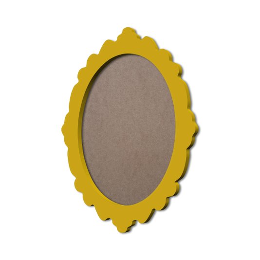 Moldura Provençal Colorida Oval em MDF 6mm Para Quadros Decorativos Com Fundo MDF