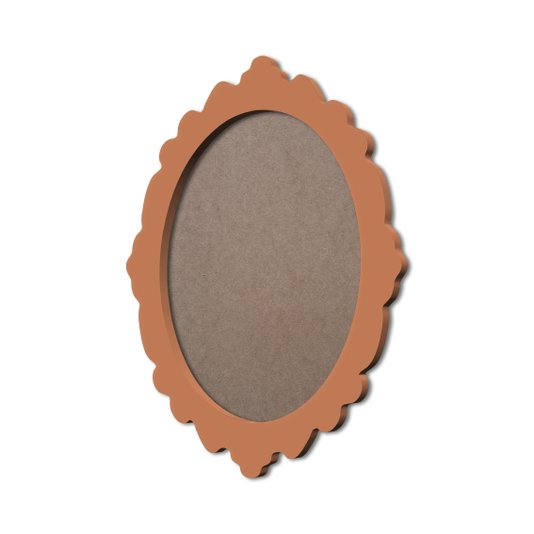 Moldura Provençal Colorida Oval em MDF 6mm Para Quadros Decorativos Com Fundo MDF