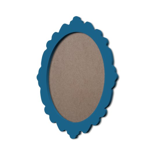 Moldura Provençal Colorida Oval em MDF 6mm Para Quadros Decorativos Com Fundo MDF