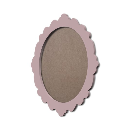 Moldura Provençal Colorida Oval em MDF 6mm Para Quadros Decorativos Com Fundo MDF