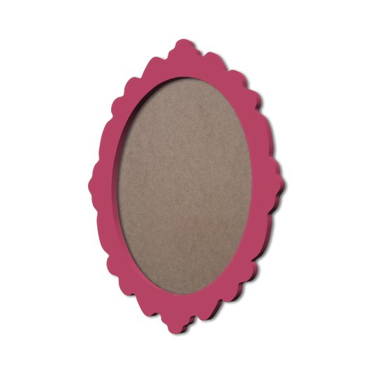 Moldura Provençal Colorida Oval em MDF 6mm Para Quadros Decorativos Com Fundo MDF