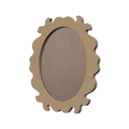 Moldura Provençal Colorida Oval em MDF 6mm Para Quadros Decorativos Com Fundo MDF