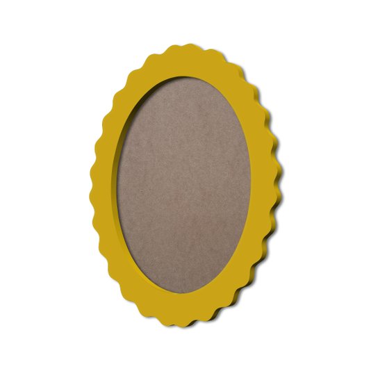 Moldura Provençal Colorida Oval em MDF 6mm Para Quadros Decorativos Com Fundo MDF