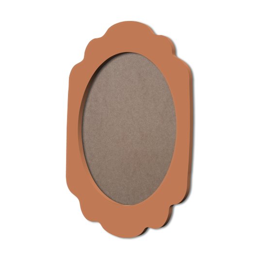 Moldura Provençal Colorida Oval em MDF 6mm Para Quadros Decorativos Com Fundo MDF