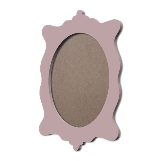 Moldura Provençal Colorida Oval em MDF 6mm Para Quadros Decorativos Com Fundo MDF