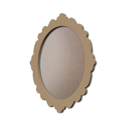 Moldura Provençal Colorida Oval Em MDF 6mm Para Quadros Decorativos Com Fundo MDF e PVC Antirreflexo