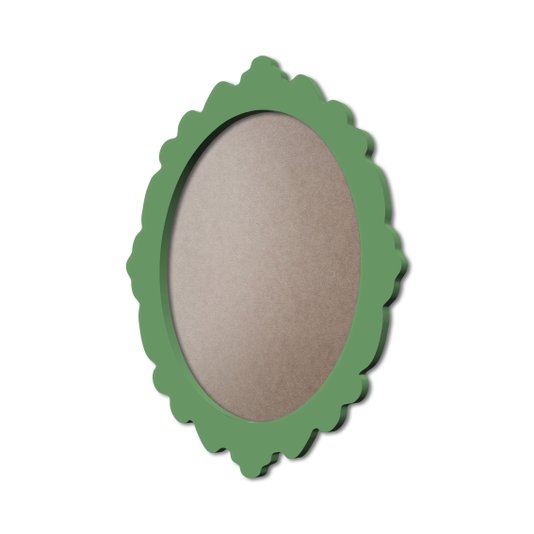 Moldura Provençal Colorida Oval Em MDF 6mm Para Quadros Decorativos Com Fundo MDF e PVC Antirreflexo