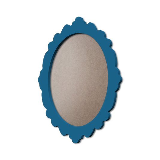 Moldura Provençal Colorida Oval Em MDF 6mm Para Quadros Decorativos Com Fundo MDF e PVC Antirreflexo