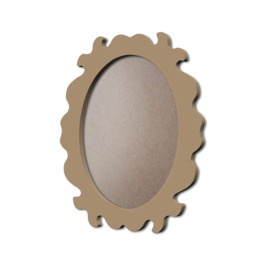 Moldura Provençal Colorida Oval Em MDF 6mm Para Quadros Decorativos Com Fundo MDF e PVC Antirreflexo