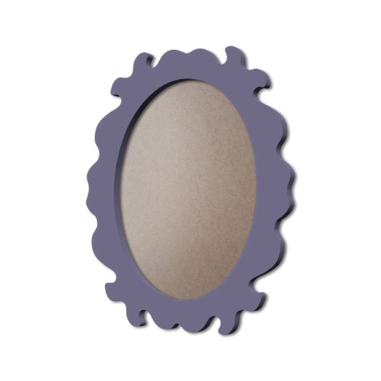 Moldura Provençal Colorida Oval Em MDF 6mm Para Quadros Decorativos Com Fundo MDF e PVC Antirreflexo