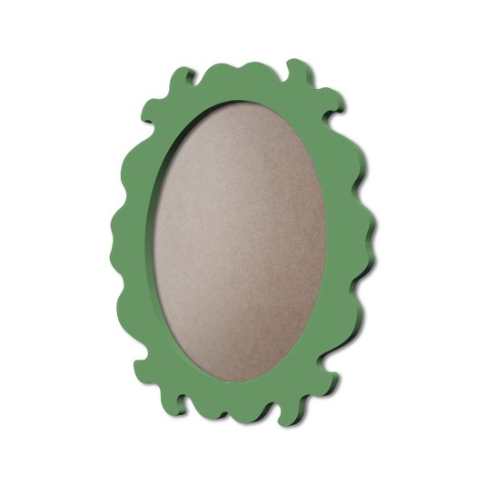 Moldura Provençal Colorida Oval Em MDF 6mm Para Quadros Decorativos Com Fundo MDF e PVC Antirreflexo