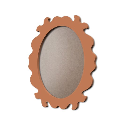 Moldura Provençal Colorida Oval Em MDF 6mm Para Quadros Decorativos Com Fundo MDF e PVC Antirreflexo