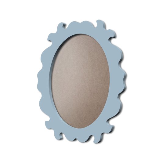 Moldura Provençal Colorida Oval Em MDF 6mm Para Quadros Decorativos Com Fundo MDF e PVC Antirreflexo