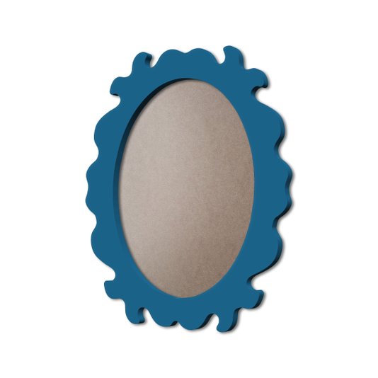 Moldura Provençal Colorida Oval Em MDF 6mm Para Quadros Decorativos Com Fundo MDF e PVC Antirreflexo