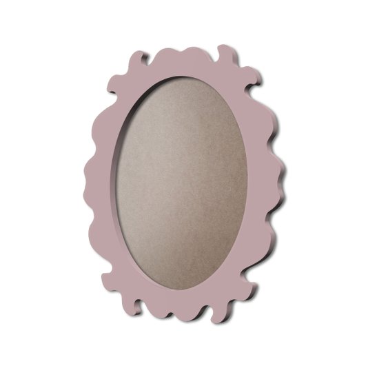 Moldura Provençal Colorida Oval Em MDF 6mm Para Quadros Decorativos Com Fundo MDF e PVC Antirreflexo