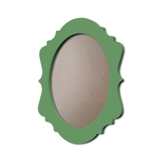Moldura Provençal Colorida Oval Em MDF 6mm Para Quadros Decorativos Com Fundo MDF e PVC Antirreflexo