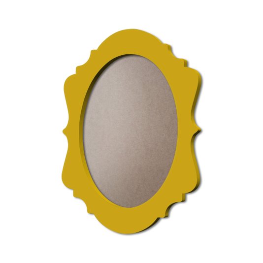 Moldura Provençal Colorida Oval Em MDF 6mm Para Quadros Decorativos Com Fundo MDF e PVC Antirreflexo