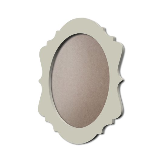 Moldura Provençal Colorida Oval Em MDF 6mm Para Quadros Decorativos Com Fundo MDF e PVC Antirreflexo