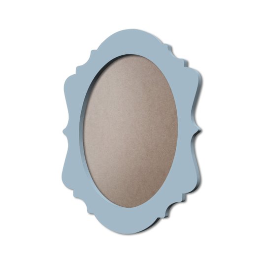 Moldura Provençal Colorida Oval Em MDF 6mm Para Quadros Decorativos Com Fundo MDF e PVC Antirreflexo