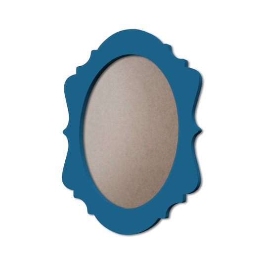 Moldura Provençal Colorida Oval Em MDF 6mm Para Quadros Decorativos Com Fundo MDF e PVC Antirreflexo