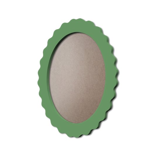 Moldura Provençal Colorida Oval Em MDF 6mm Para Quadros Decorativos Com Fundo MDF e PVC Antirreflexo